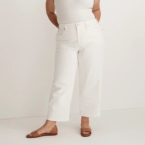 Madewell White Wide-Leg Cropped Jeans